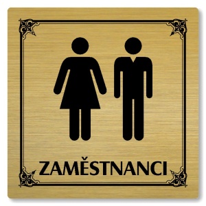 WC zaměstnanci, 100x100mm, zlatá, Nebraska